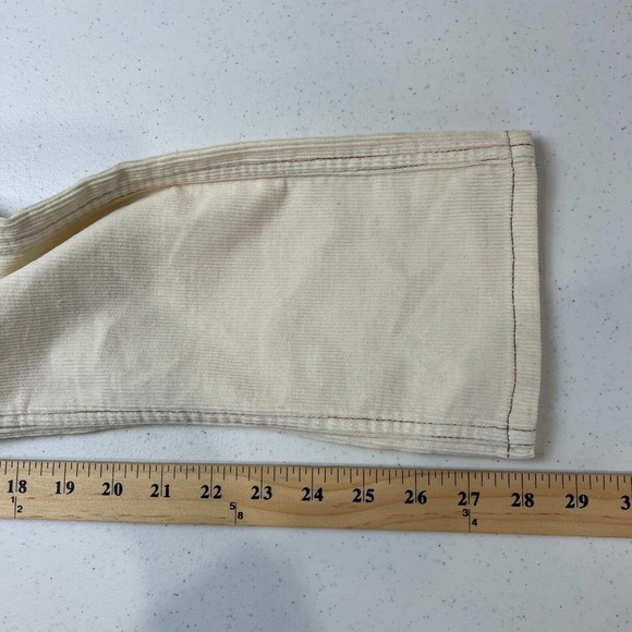 Re/Done Originals Womens Skinny Jeans 26 High-Rise Off White Corduroy Button Fly - Picture 12 of 14